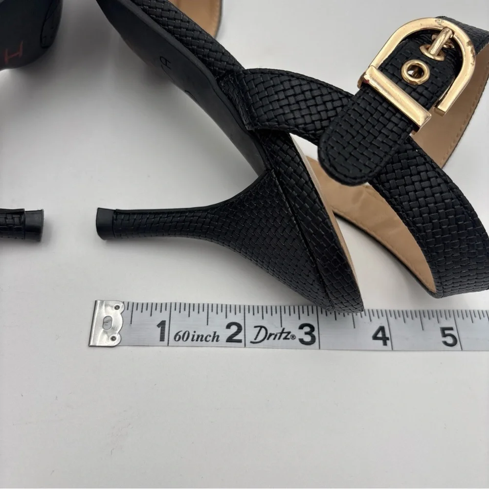 Unisa Black Pointed Heels with‎ Ankle Strap